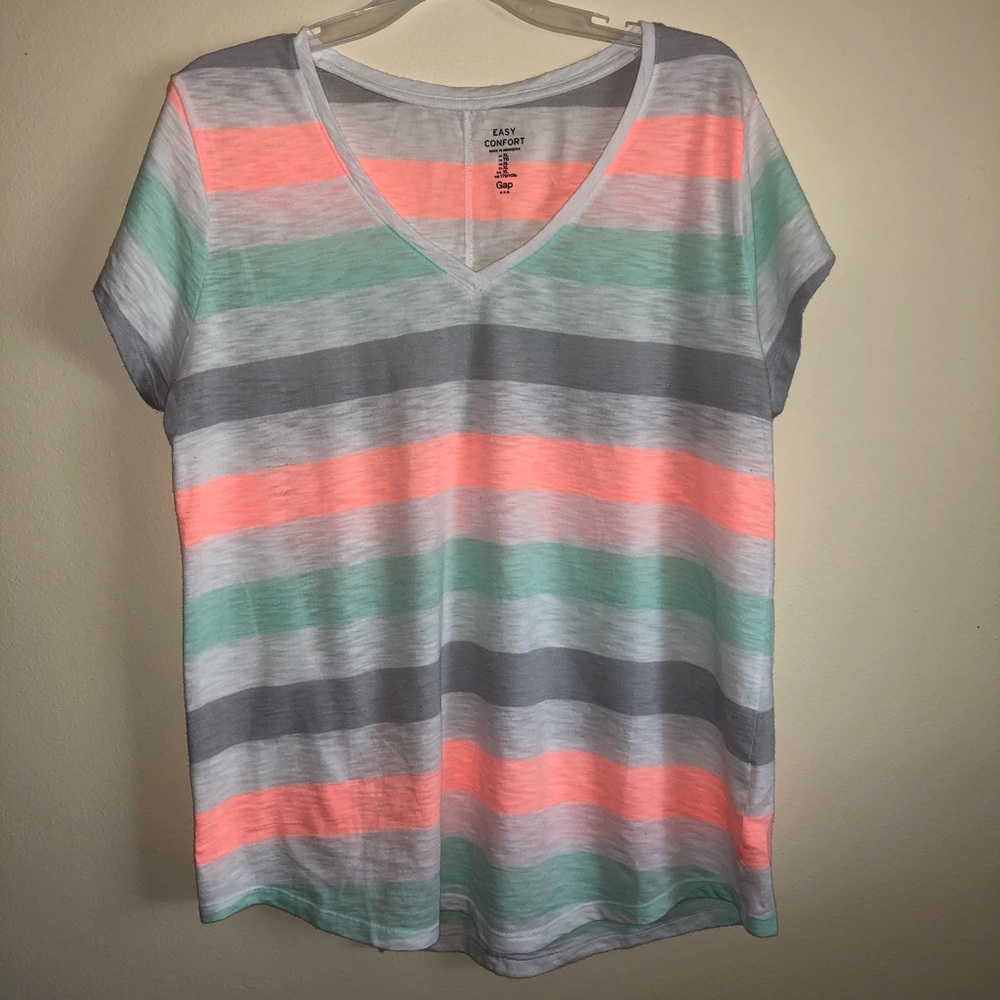 Striped V neck